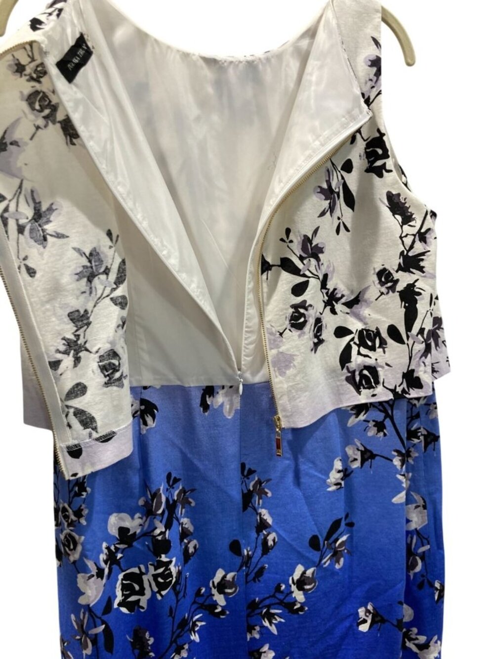 Ivanka Trump Floral Linen Layered Sheath Dress 14 Blue Ombre Feminine Romantic - Picture 6 of 12